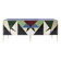 Mid-Century Style Italian Sideboard Made of Wood Brass and Colored Glass
