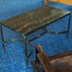 Table low neo classic bronze brass and Portoro marble