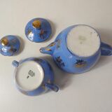 Head to head service porcelain limoges blue and gold