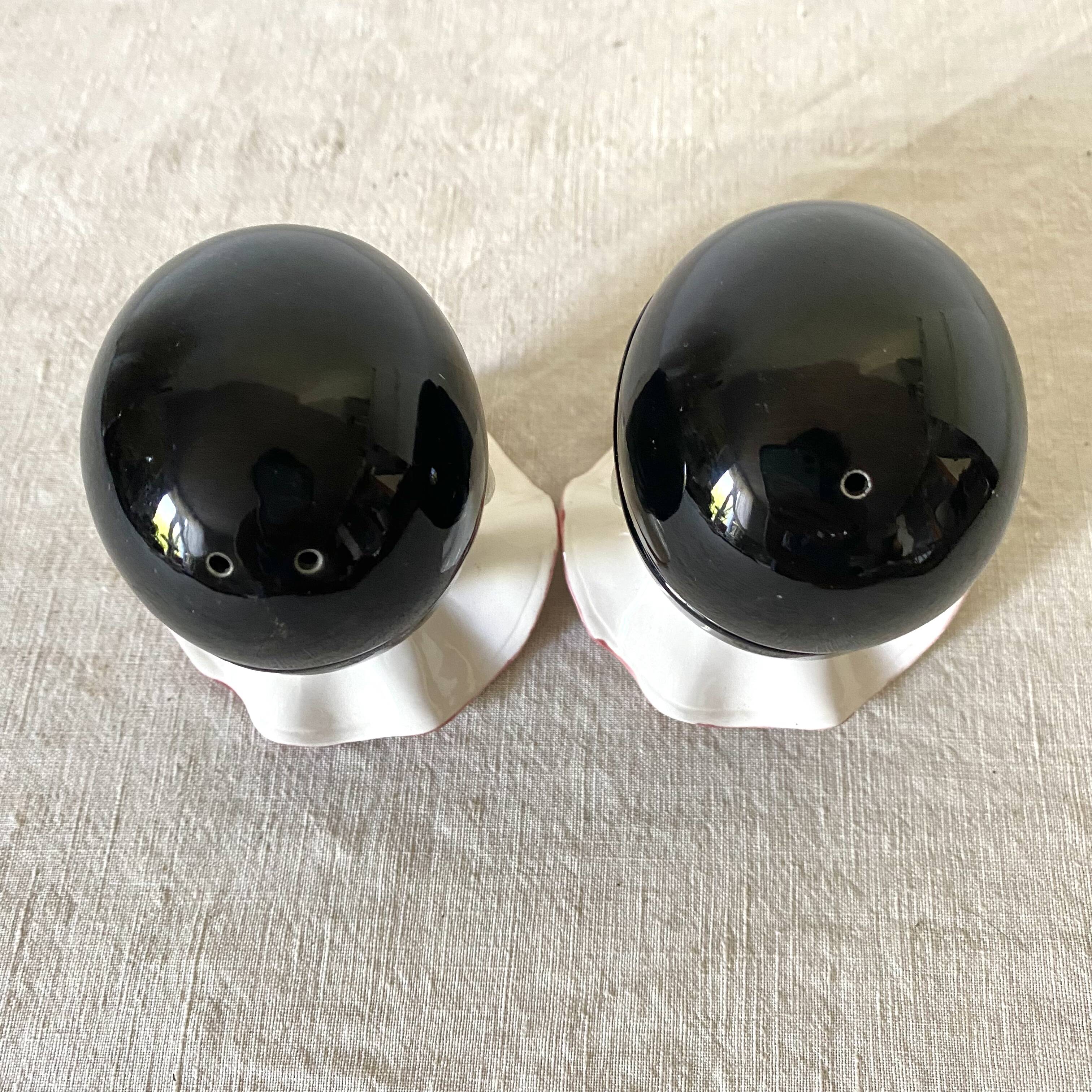 Pierrot salt and pepper egg cups