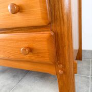 Large elm chest of drawers from Maison Regain, vintage 80s.