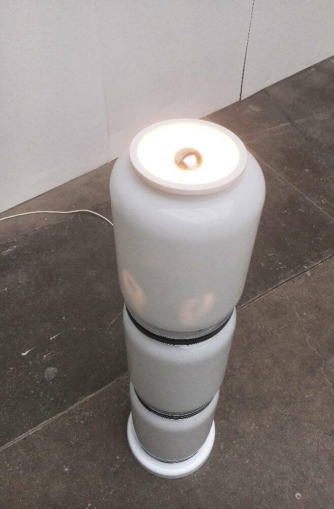 Mid-century Italian space age glass floor lamp from the 1960s.