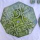 Vintage green glazed ceramic table set – Signature JG or