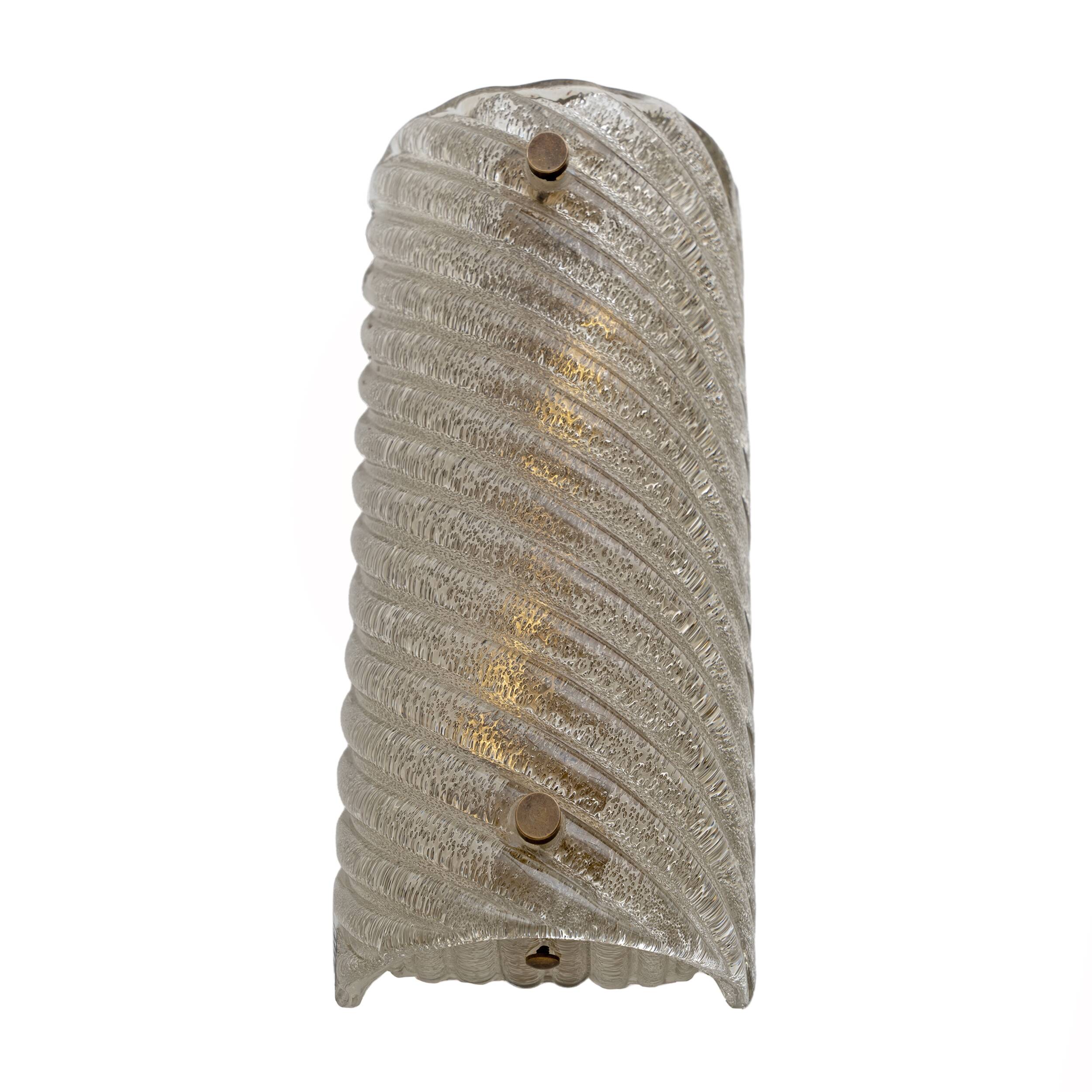 Pair of Smoked Twisted Sconces /cm H30