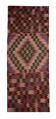 Zig-Zag Kilim Runner Rug, Vintage 1980s Wool Tribal Carpet 298 x 99 cm