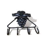 Wall key holder 1968 in iron 17cm bunch reason leaf vine old vintage wine Made in France