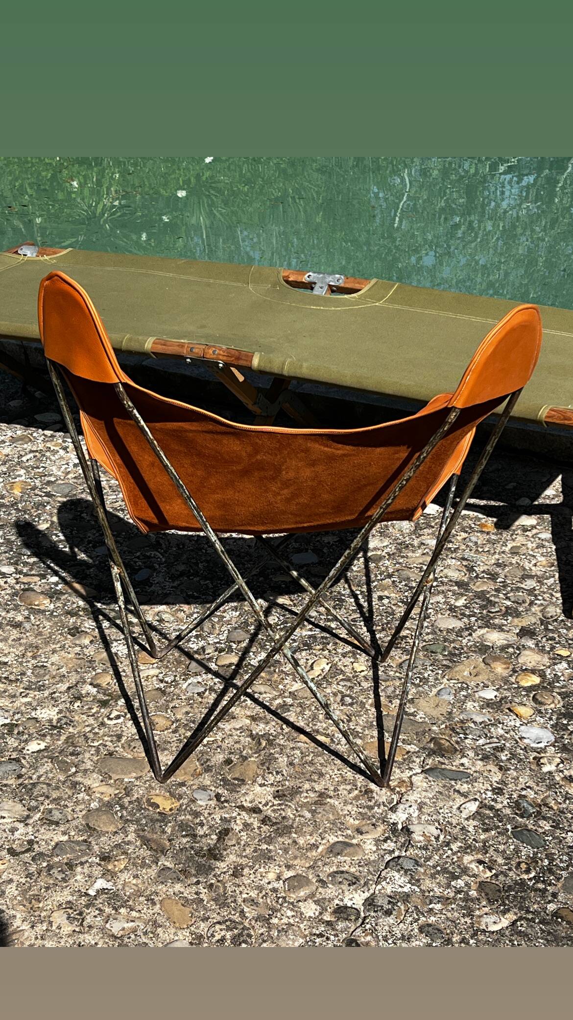 AA Butterfly chair for Airborne 1950 in leather