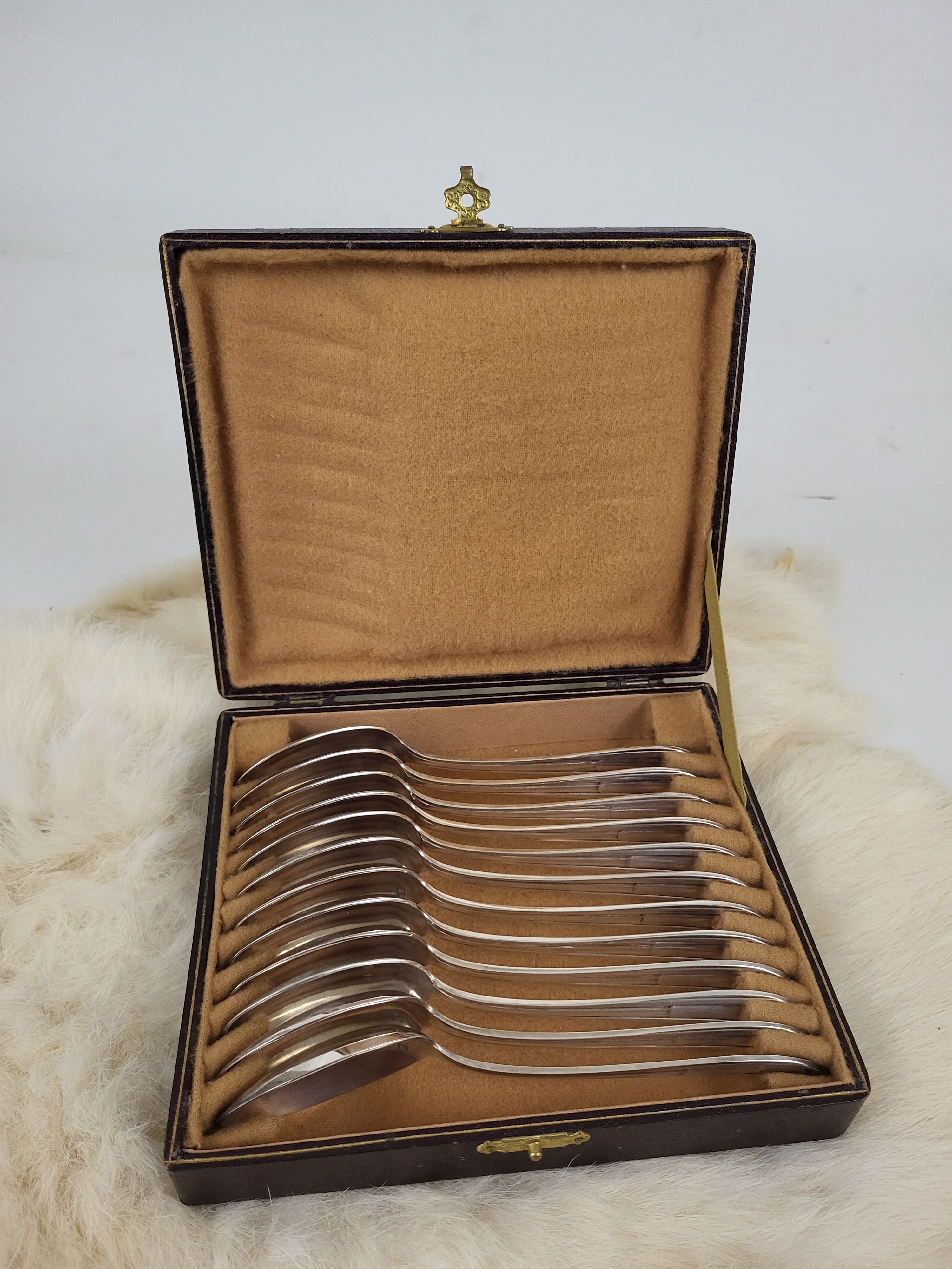 Set de 12 cuillères à café métal argenté art déco