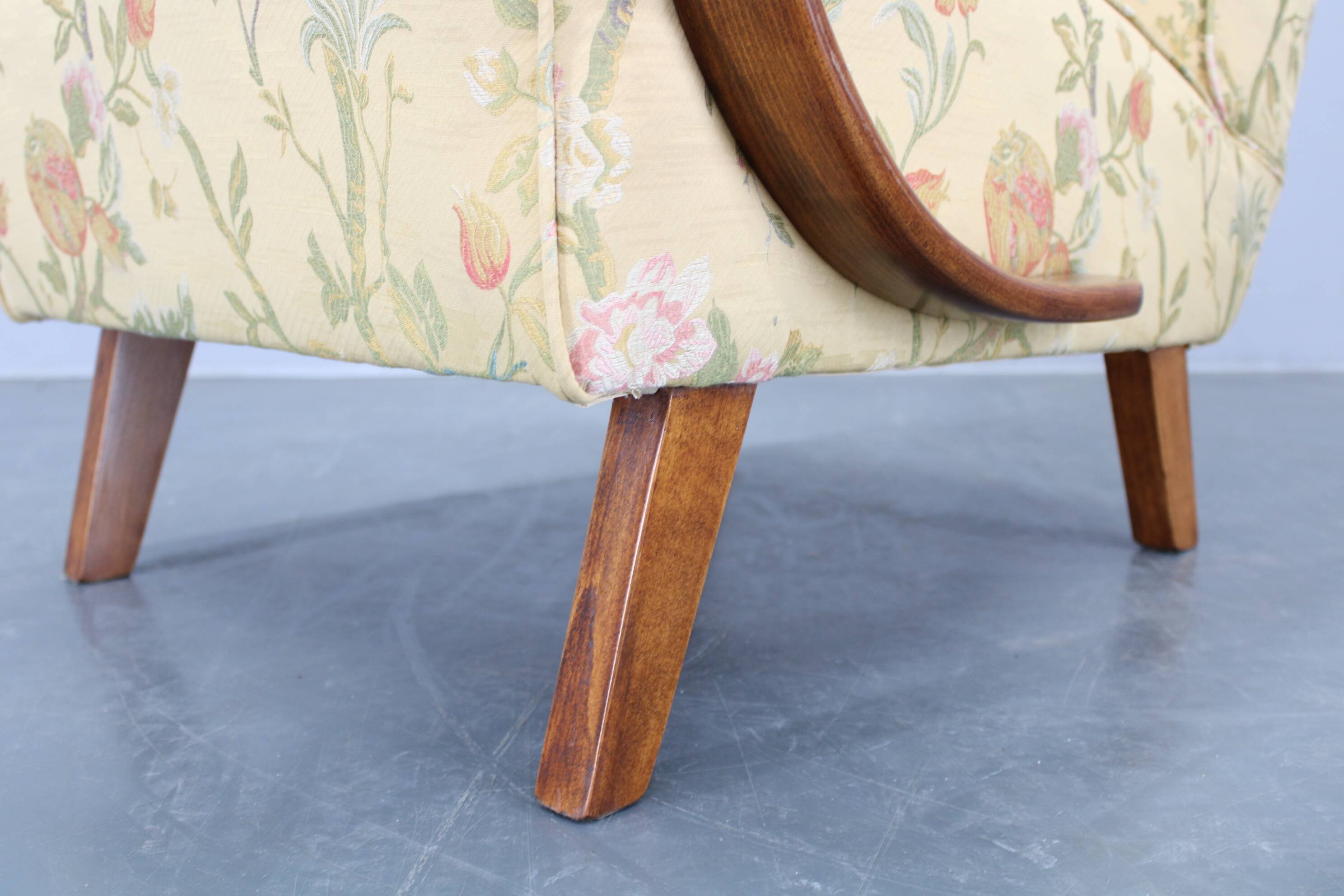 1950s Refurbished Jindrich Halabala  Armchair, Czechoslovakia