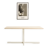 Dining table or desk with a white metal base