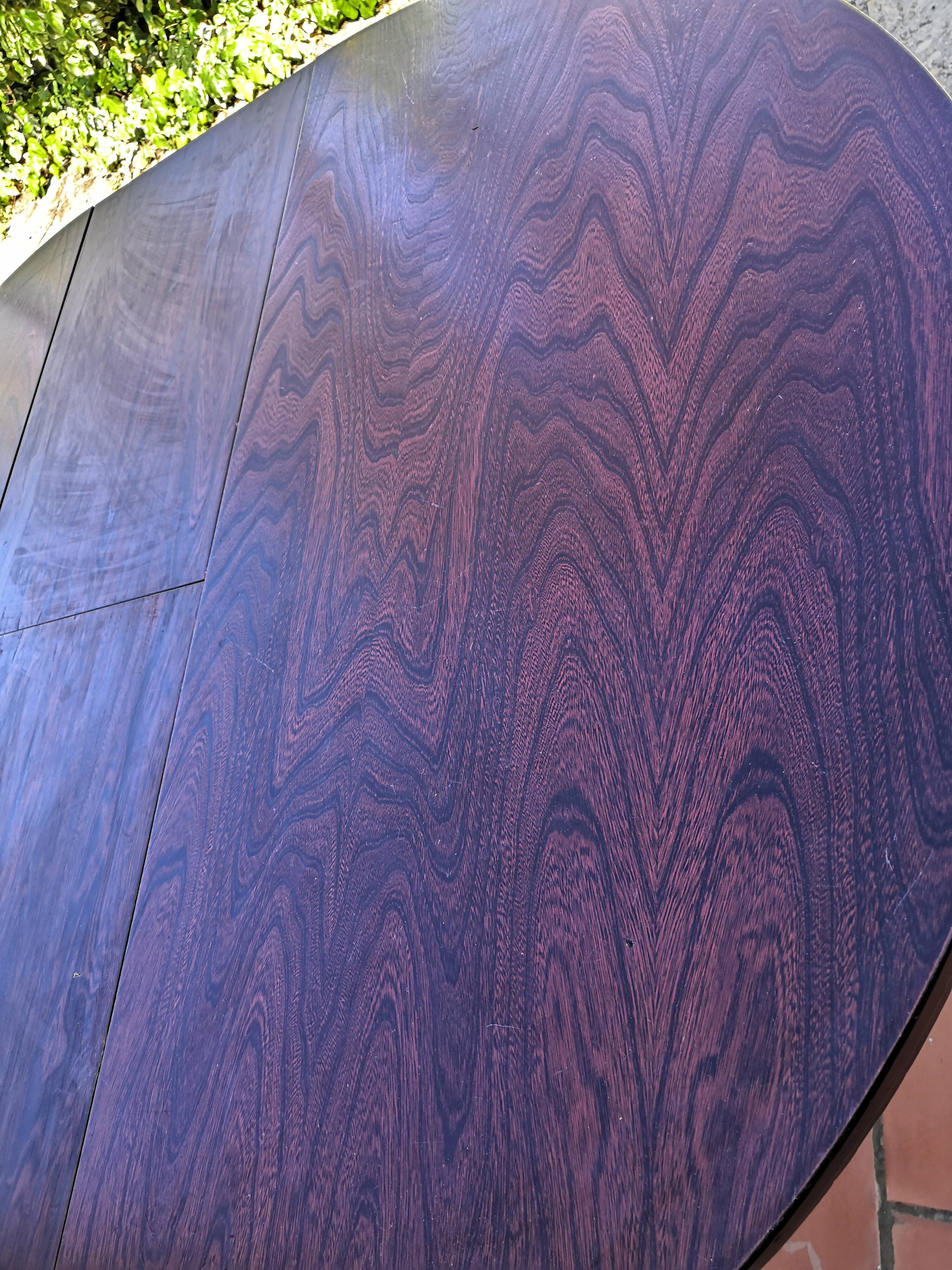 Round table with extension Baumann central foot 1970