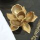 Golden brass candle holder