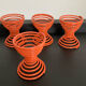 Series of 4 vintage poppies orange spring