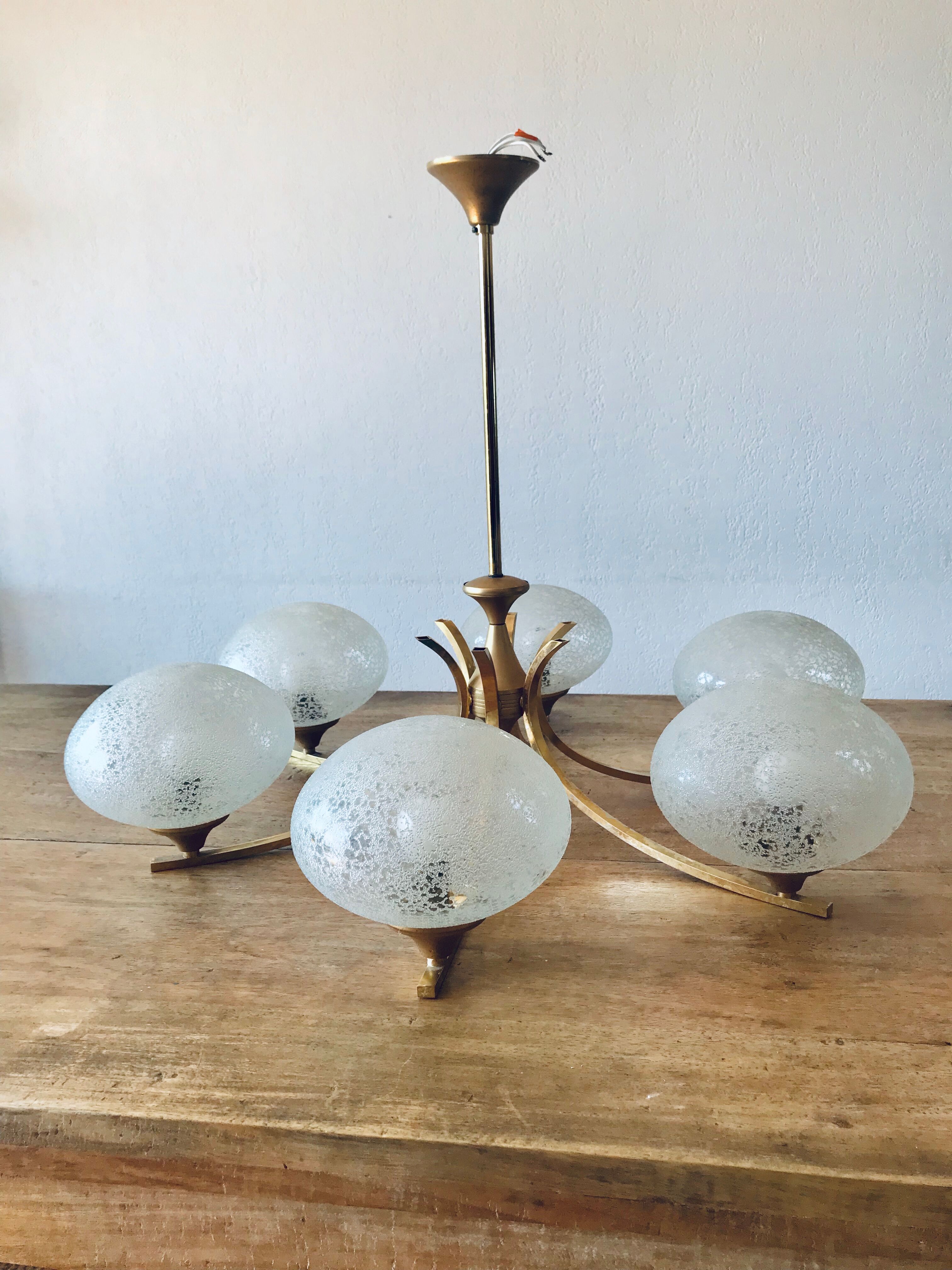 Lustre art déco 6 feux