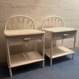 Duo of vintage bedside tables
