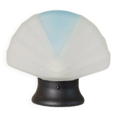 Lampe de table en verre de Murano en blanc avec accent bleu – Design Space Age italien des années 1980