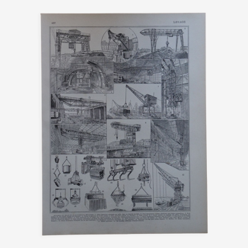 Original lithograph on lifting and mechanical handling devices