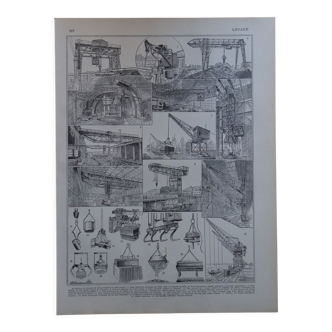 Original lithograph on lifting and mechanical handling devices