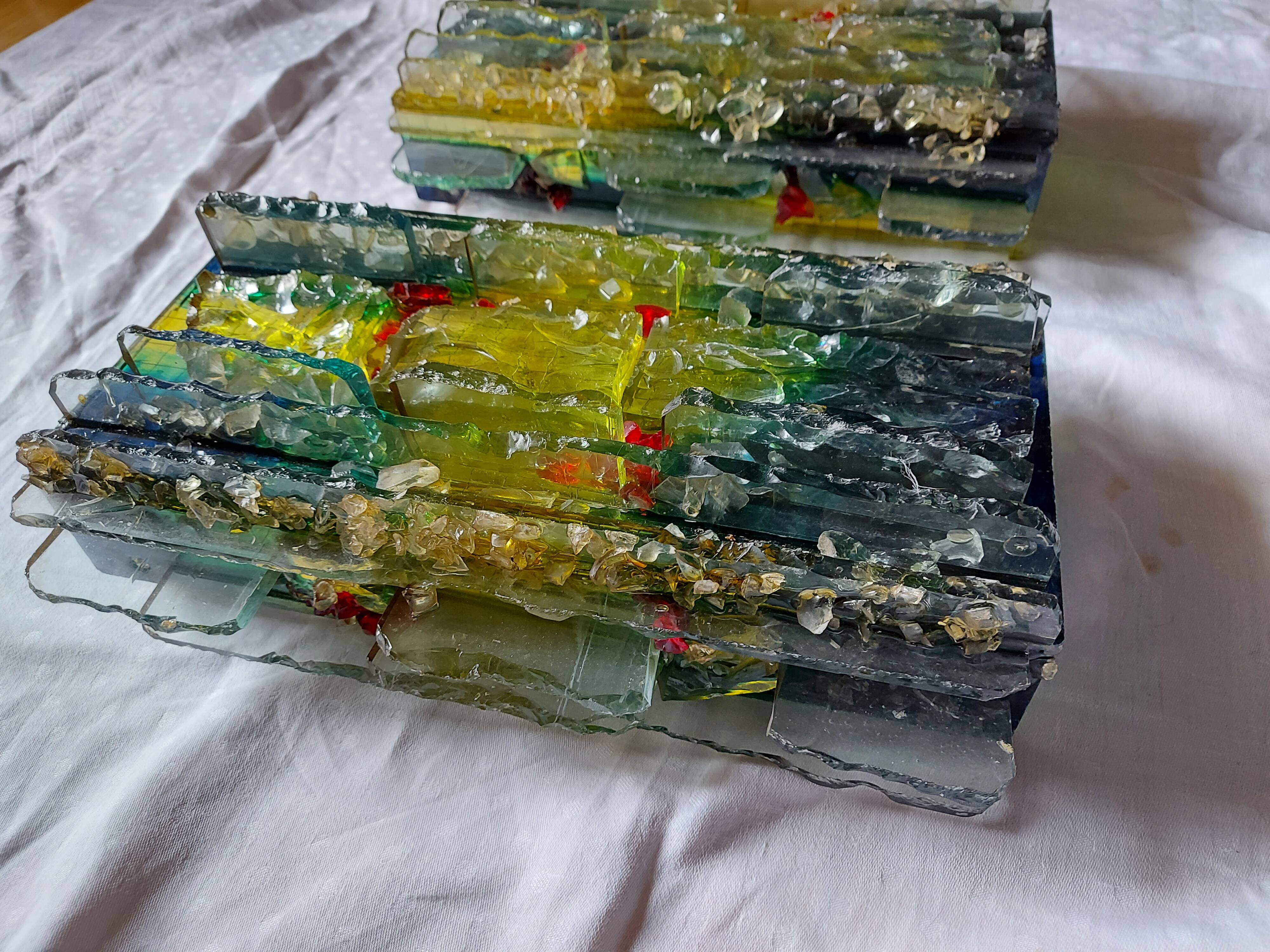 Pair of raak glass appliques, Willem Van Oyen, Chartres model