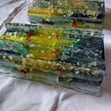 Pair of raak glass appliques, Willem Van Oyen, Chartres model