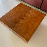 Square coffee table in elm magnifying glass 70s