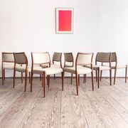 Set of 8 chairs #80 in teak by Niels O. Møller, JL Moller, Mid Century