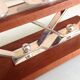 Five-head chandelier in teak and chrome metal Scandinavian style / vintage 60s-70s