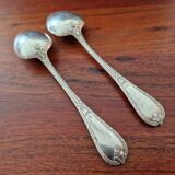 Christofle, Paris - Set of 2 table spoons - Crossed Ribbons model - in silver-plated metal