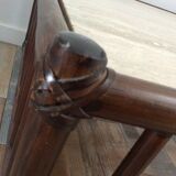 Table basse en bambou et travertin 1970 vintage