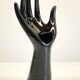 Handmade vintage black ceramic ring sizer vase
