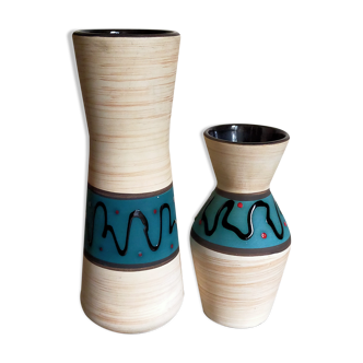 W vase duo.  Germay 50s