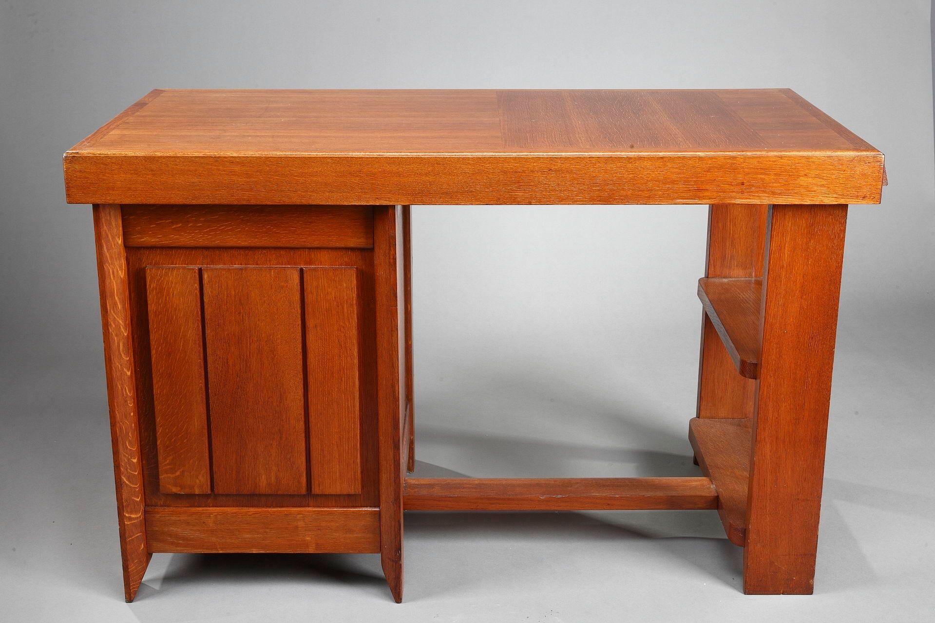 50s oak office by Pierre Bloch and Charles Dudouyt