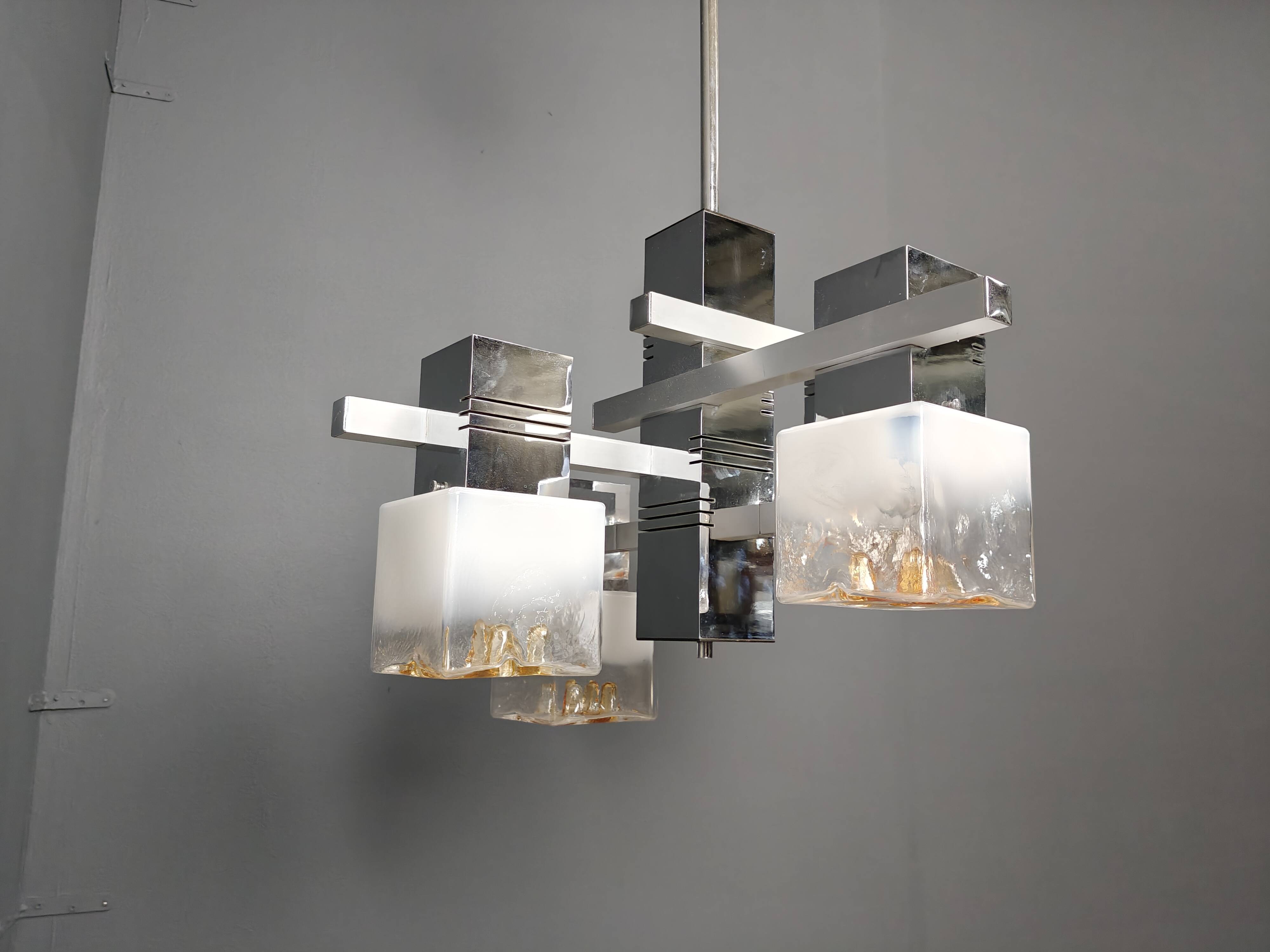 Lustre vintage de Gaetano Sciolari pour Mazzega AV, 1960