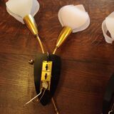 Deux paires appliques Tulipes années 60