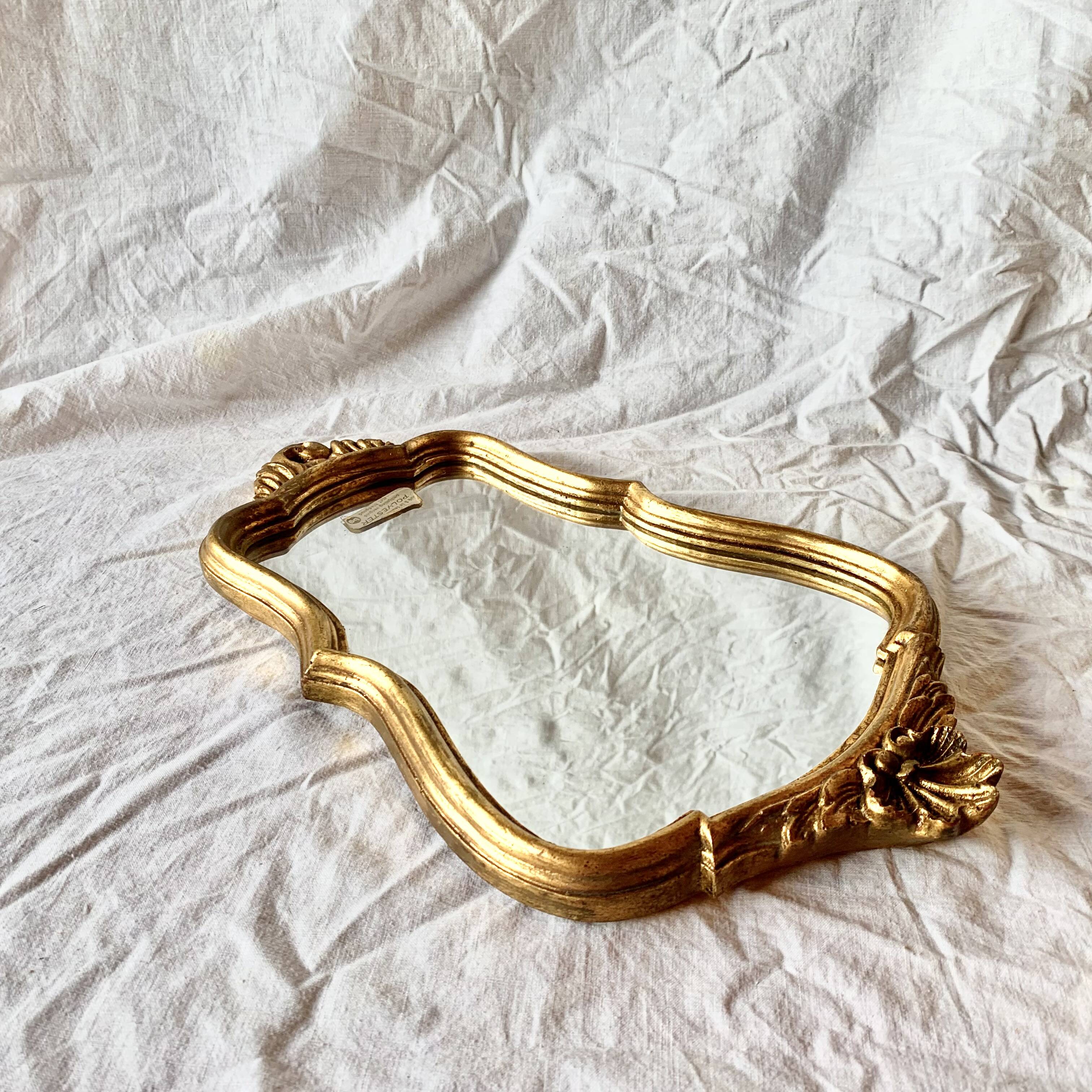 Vintage Gold Leaf Resin Wall Mirror