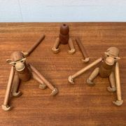 Singes en bois danois du milieu du siècle, lot de 3