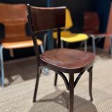Set of 6 baumann bistro chairs classic years 50 bois fonce