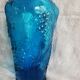 Italian vase in engraved blue glass