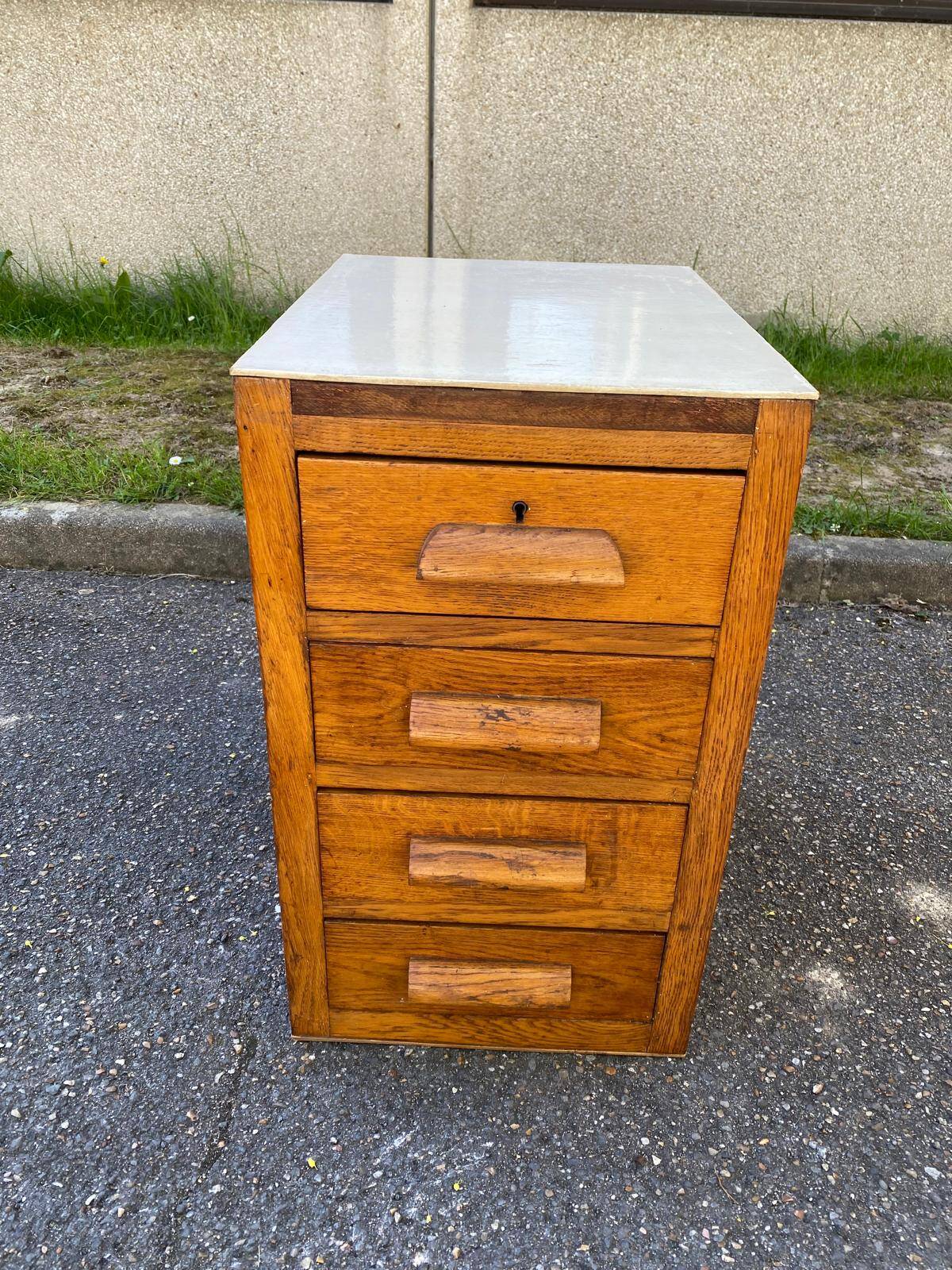 Solid oak notary cabinet American office filing cabinet