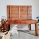 Farmhouse coffee table in raw wood with storage chest