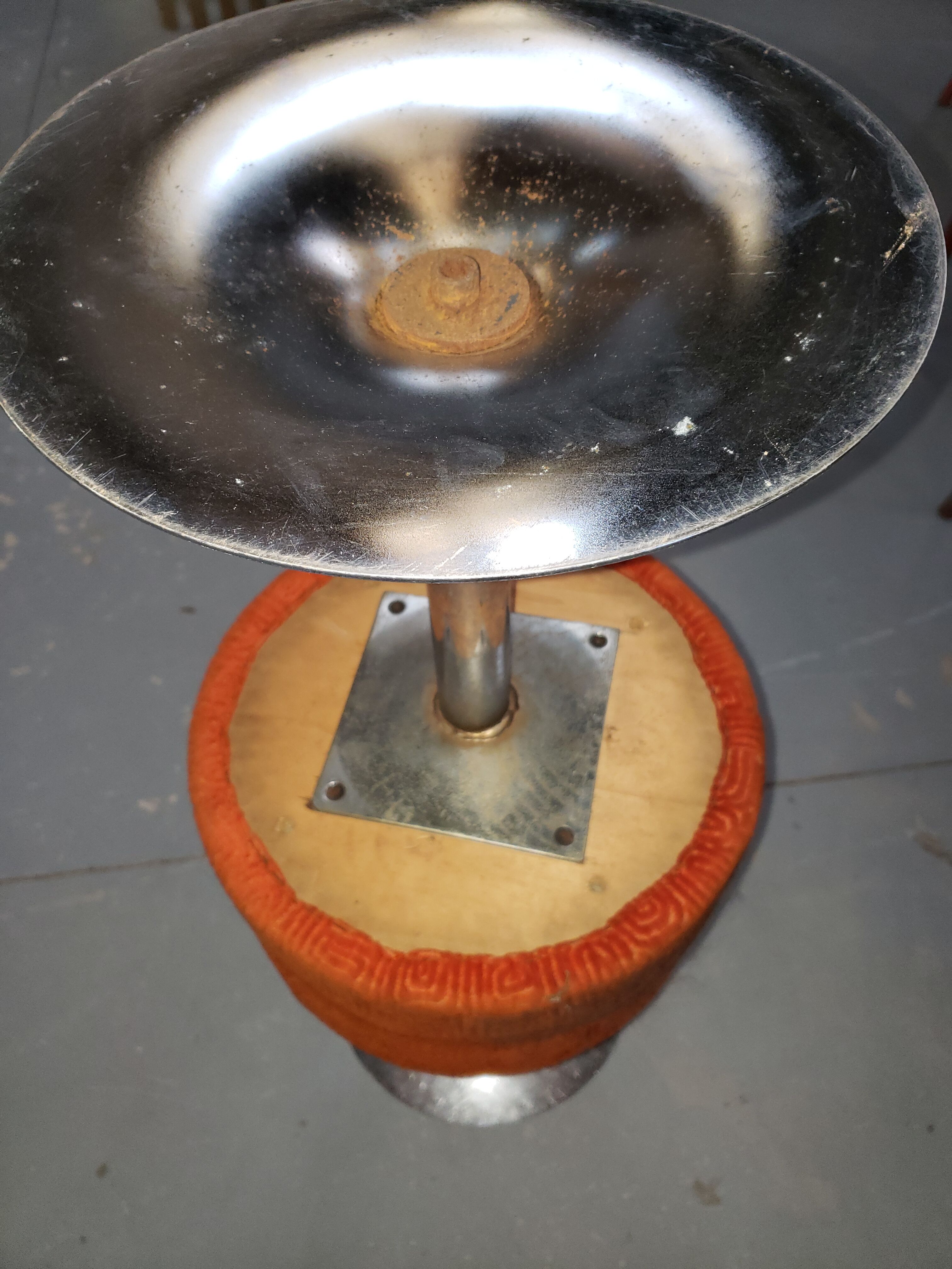 Pair of vintage 70s chrome metal stool