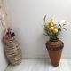 Large basket in vintage wicker rattan