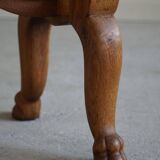 Antique Danish console, carved solid oak, lion's feet, Baroque style, 1890s.