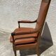 Fauteuil en bois et cuir
