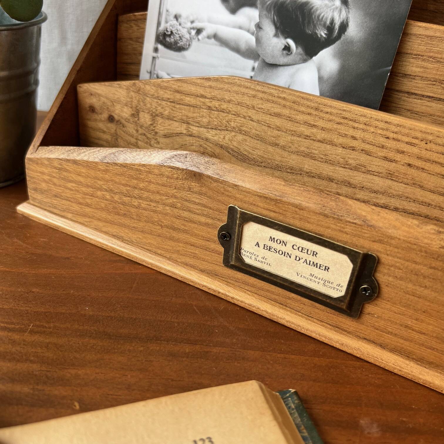 Wooden mail holder “my heart”