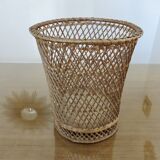 Rattan wastebasket, office, 1960 1970