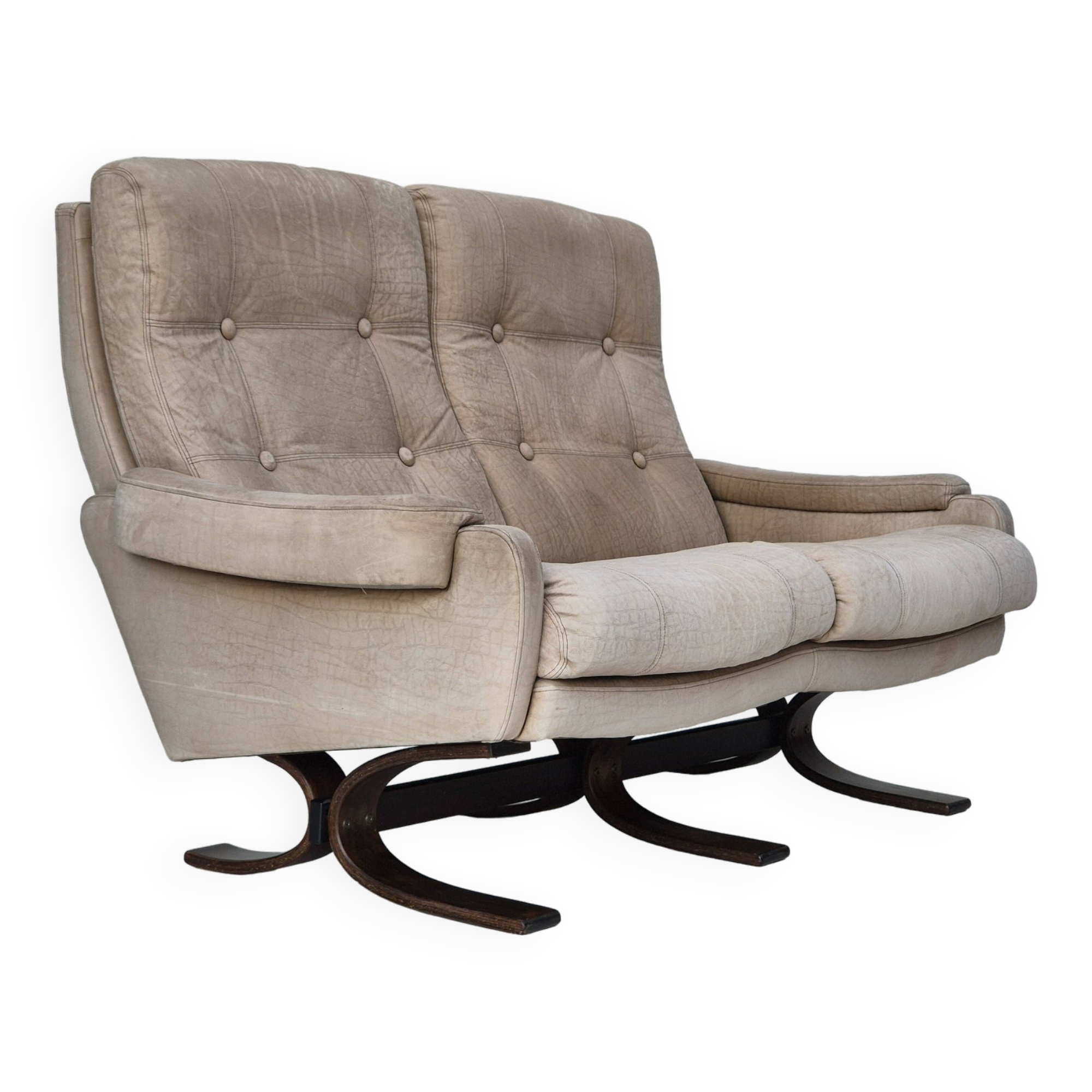 1970s, Scandinavian 2 seater sofa, original very good condition, leather.