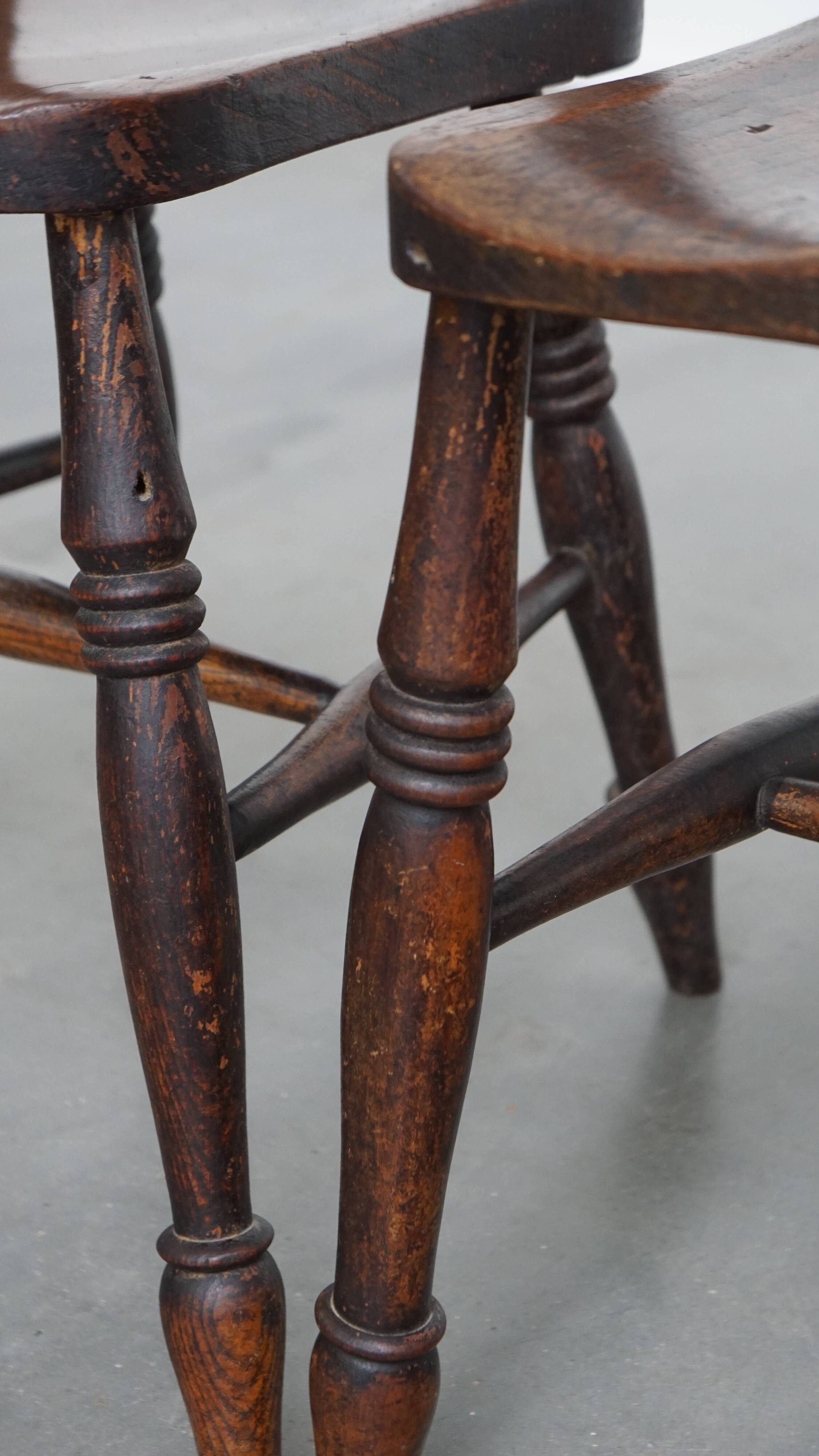 Set of 10 Antique English Oxford Dining / Kitchen Chairs