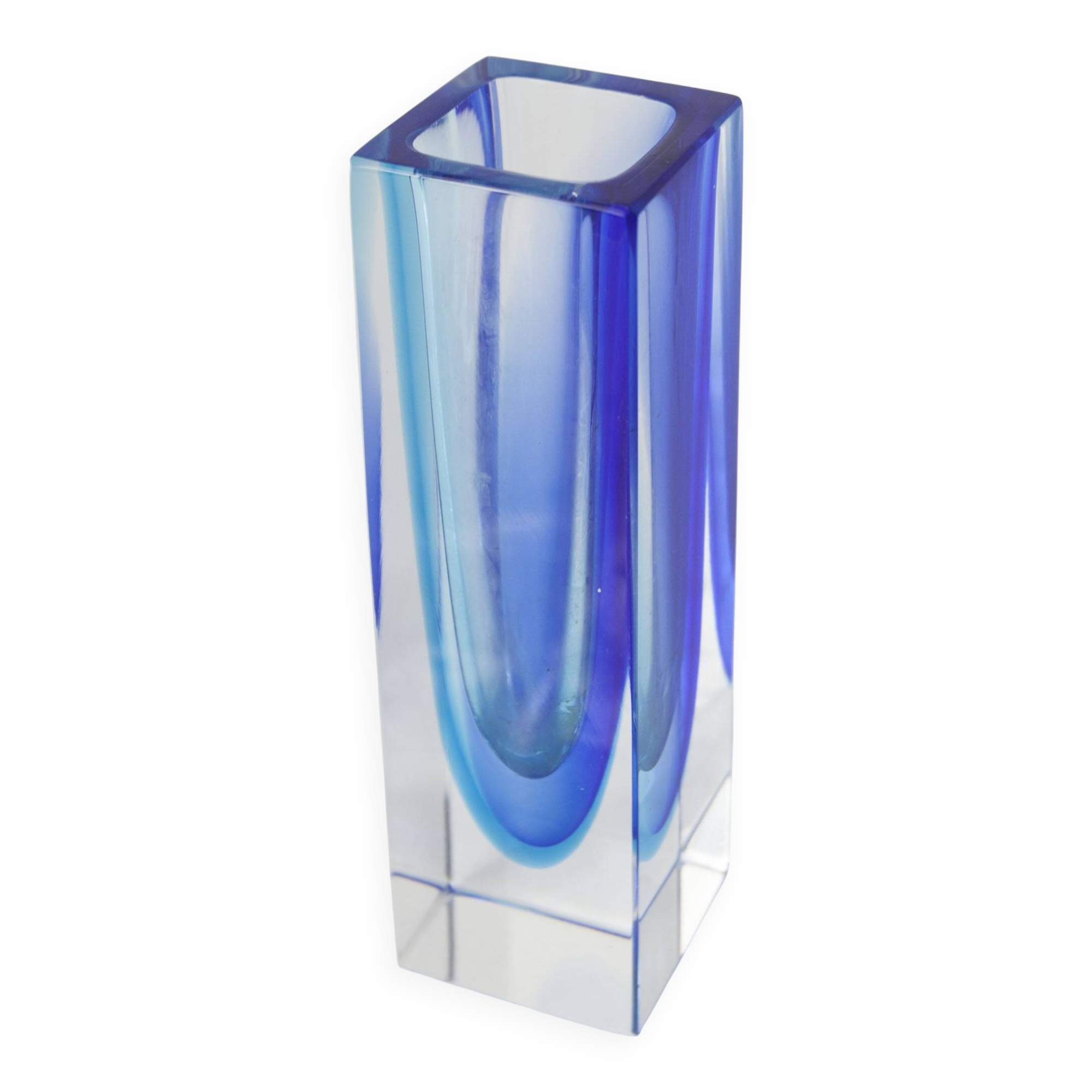 Sommerso Murano blue vase 1960