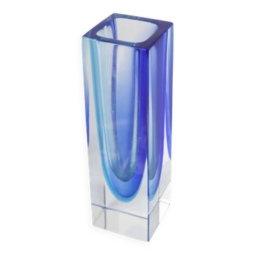 Sommerso Murano blue vase 1960